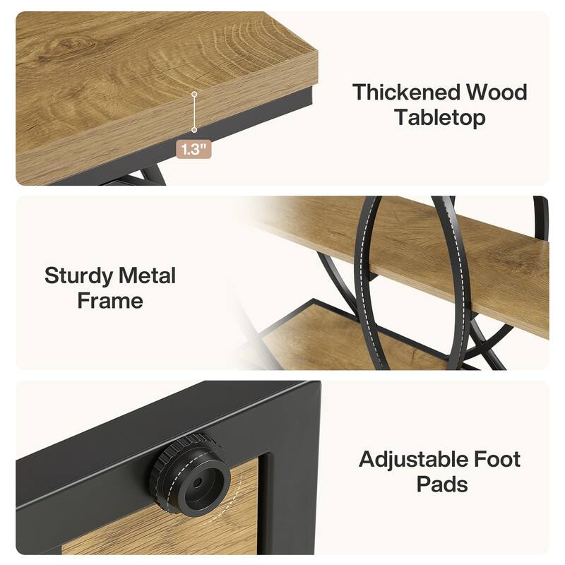 41.3" Console Table with Shelves, 3-Tier Entryway Table for Living Room, Hallway, Foyer