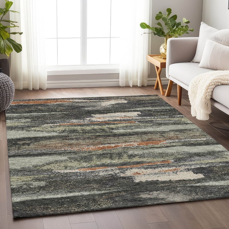 Premium Washable Super Soft Modern Casual Mayfield Rug - Charcoal - 8' x 10'
