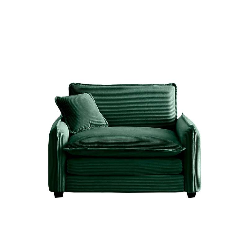 Livingroom Corduroy Single Deep Seat Sofa Chair with Pillow