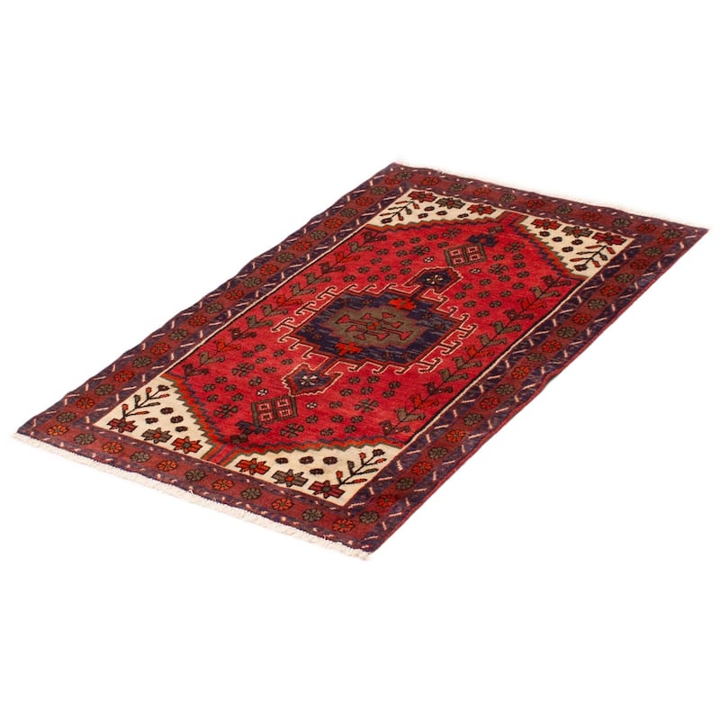ECARPETGALLERY Hand-knotted Andelz Red Wool Rug - 3'1 x 4'9