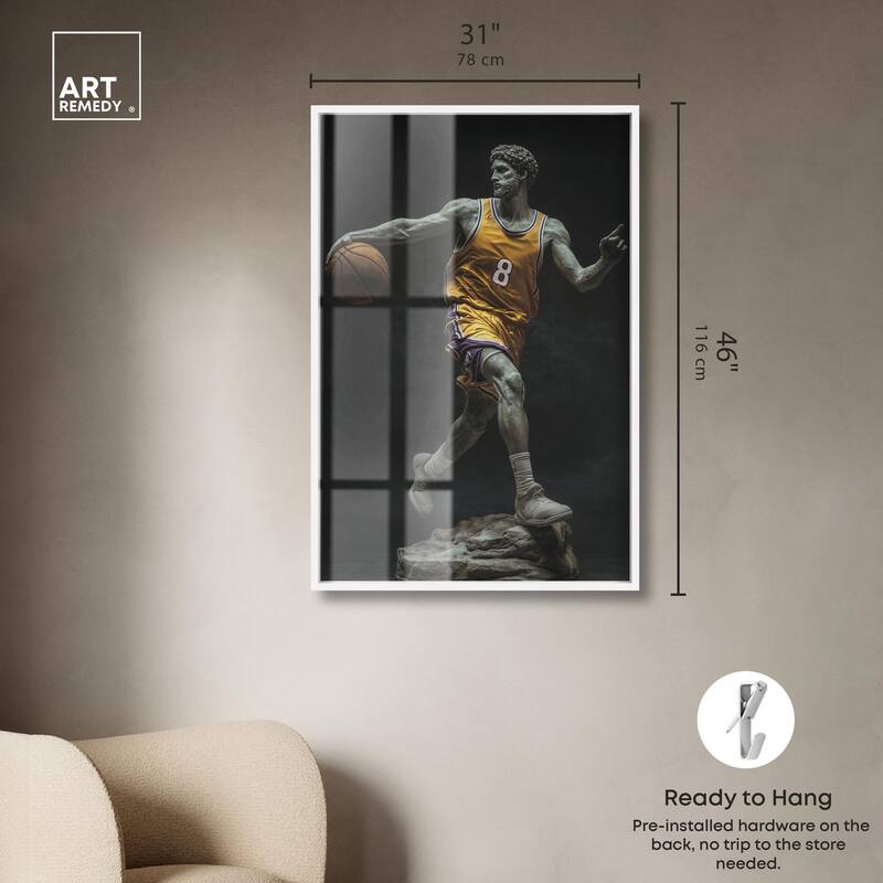 Basketball Yellow Uniform Shadowbox by Art Remedy