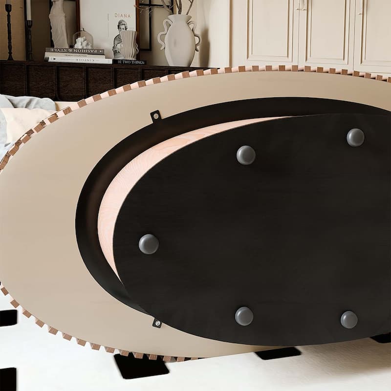 47 Inch Oval Coffee Table with Storage