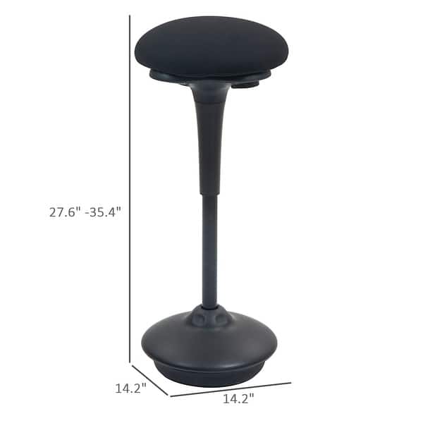 dimension image slide 0 of 2, HOMCOM Backless Wobble Stool Chair, Standing Desk Chair, Adjustable Active Ergonomic Learning Stool for Office Desks