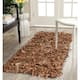 SAFAVIEH Handmade Leather Shag Carlijn Modern Decorative Rug