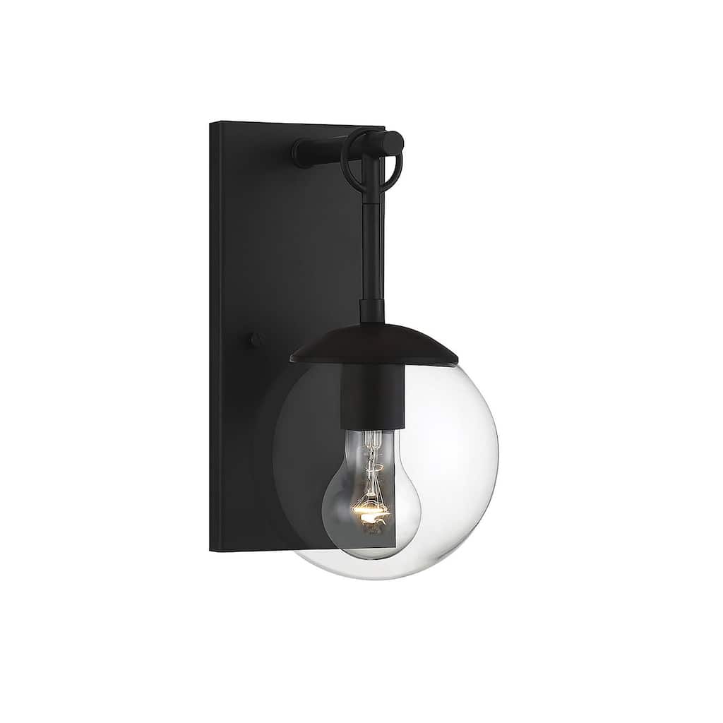 1 Light Matte Black Exterior Wall Sconce