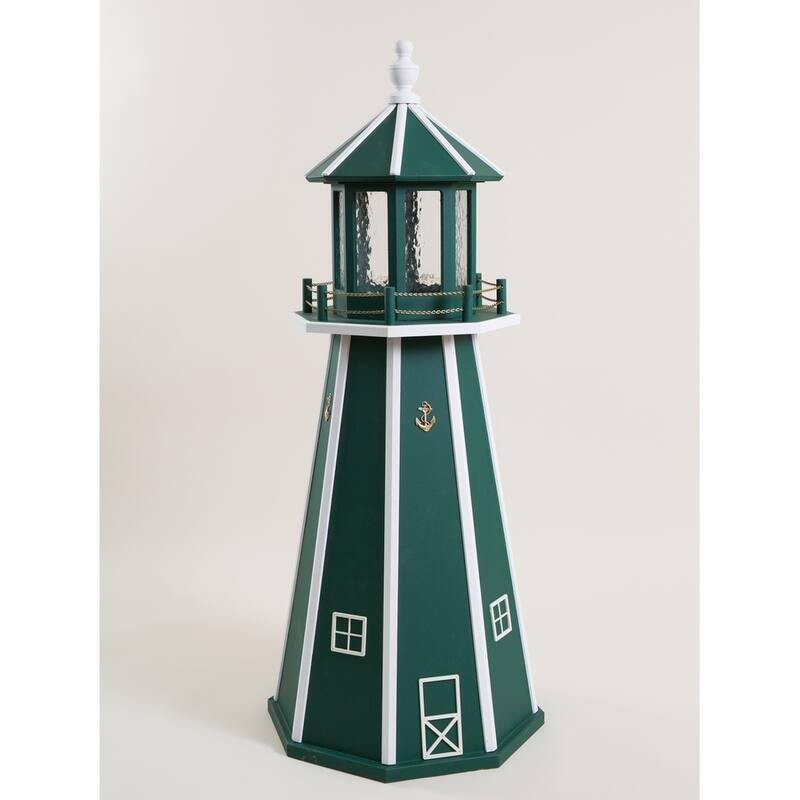 Poly Lighthouse - 4 Foot - Green/White