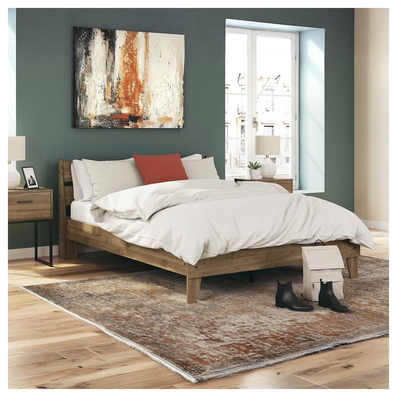 Signature Design by Ashley Deanlow Brown Platform Panel Bed - Queen