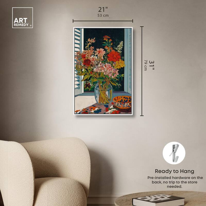 Vase on a Windowsill Canvas by Art Remedy