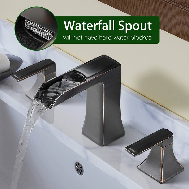 Topcraft Two Handle Waterfall Bathroom Faucet with Pop-Up Drainer