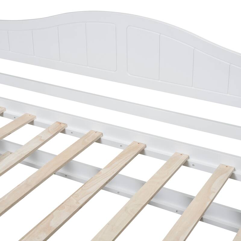 Twin Size Canopy Day Bed with Twin Size Trundle, White