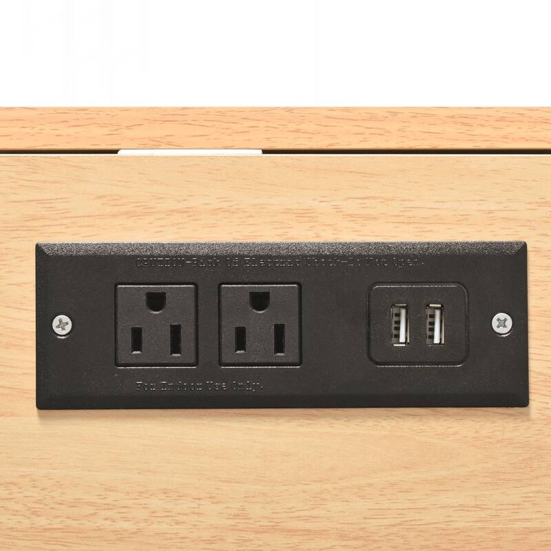 Rolling Kitchen Cart on 5 Wheels with Power Outlet, Folding Storage Dining Table with Spice & Towel Rack