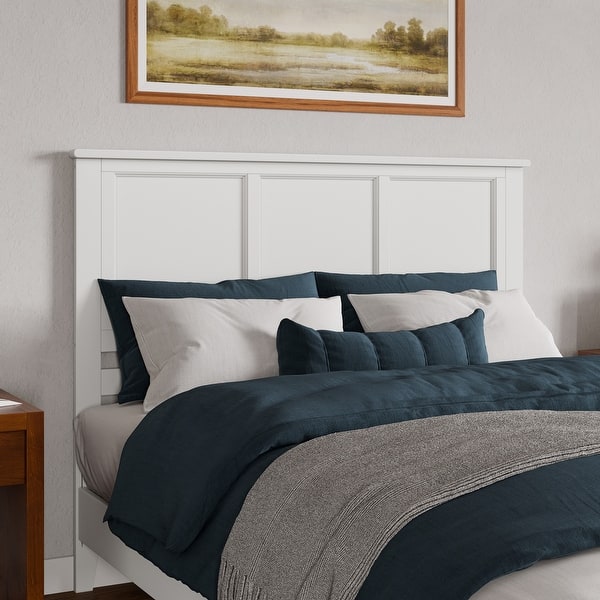 White Queen Wood Panel Headboard