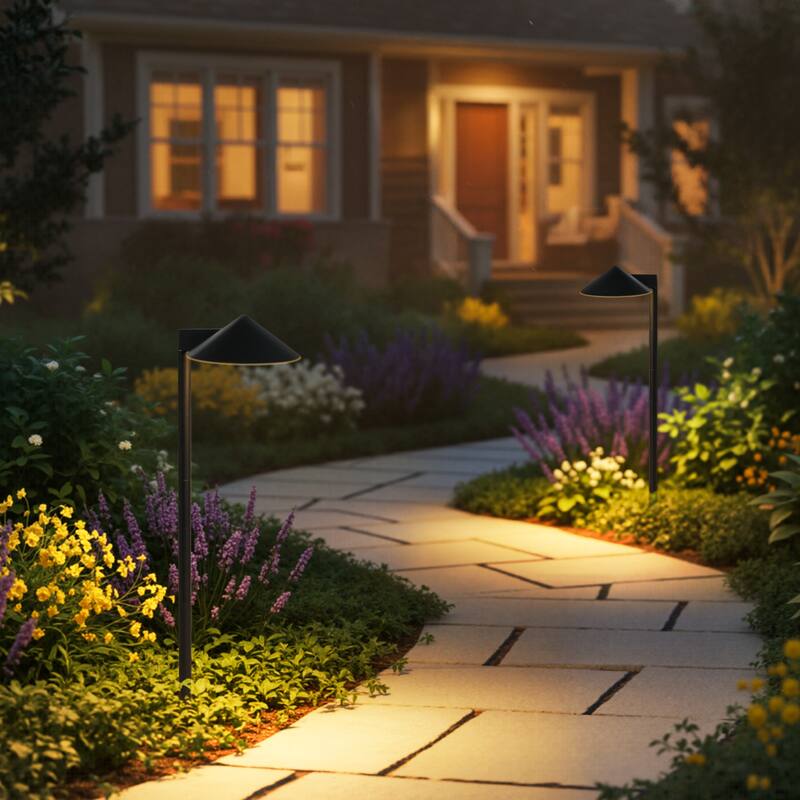C Cattleya Low-Voltage Matte Black Aluminum 3000K LED Outdoor Path Light