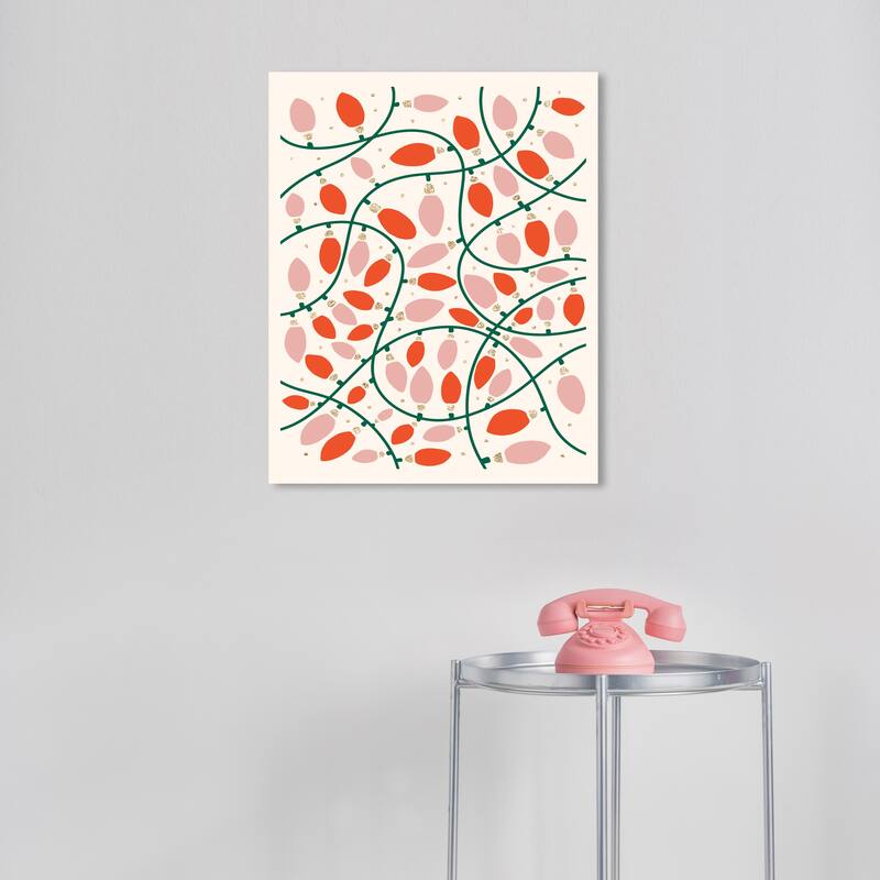 Wynwood Studio Canvas Holiday and Seasonal Holidays Festive Lights Red Modern & Contemporary Wall Art Canvas Print - 16 x 20