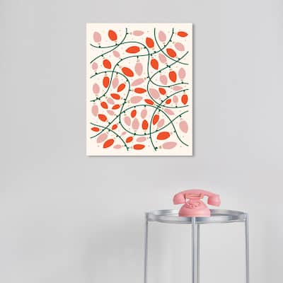 Wynwood Studio Canvas Holiday and Seasonal Holidays Festive Lights Red Modern & Contemporary Wall Art Canvas Print