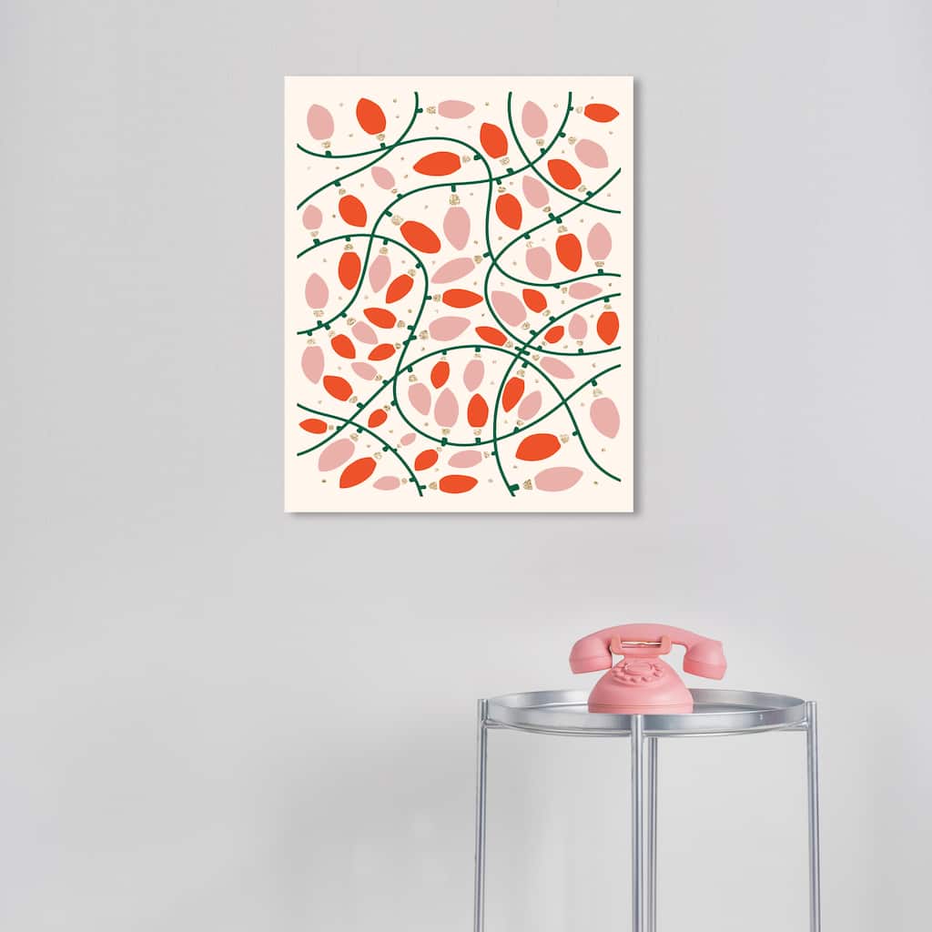 Wynwood Studio Canvas Holiday and Seasonal Holidays Festive Lights Red Modern & Contemporary Wall Art Canvas Print