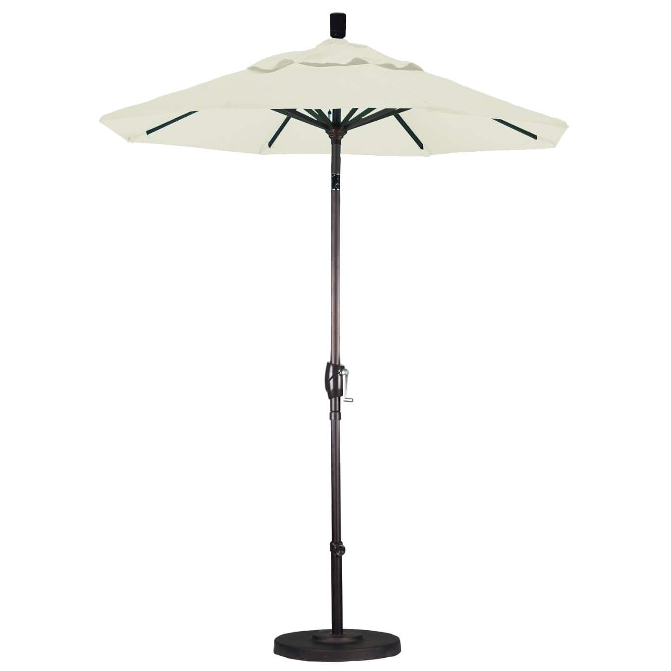 6 foot patio umbrella with crank TheLAShop 7.5' 6-Rib Tilt Outdoor Umbrella Lift equipped with a crank lift and tilt function California Umbrella 6' Market Umbrella;