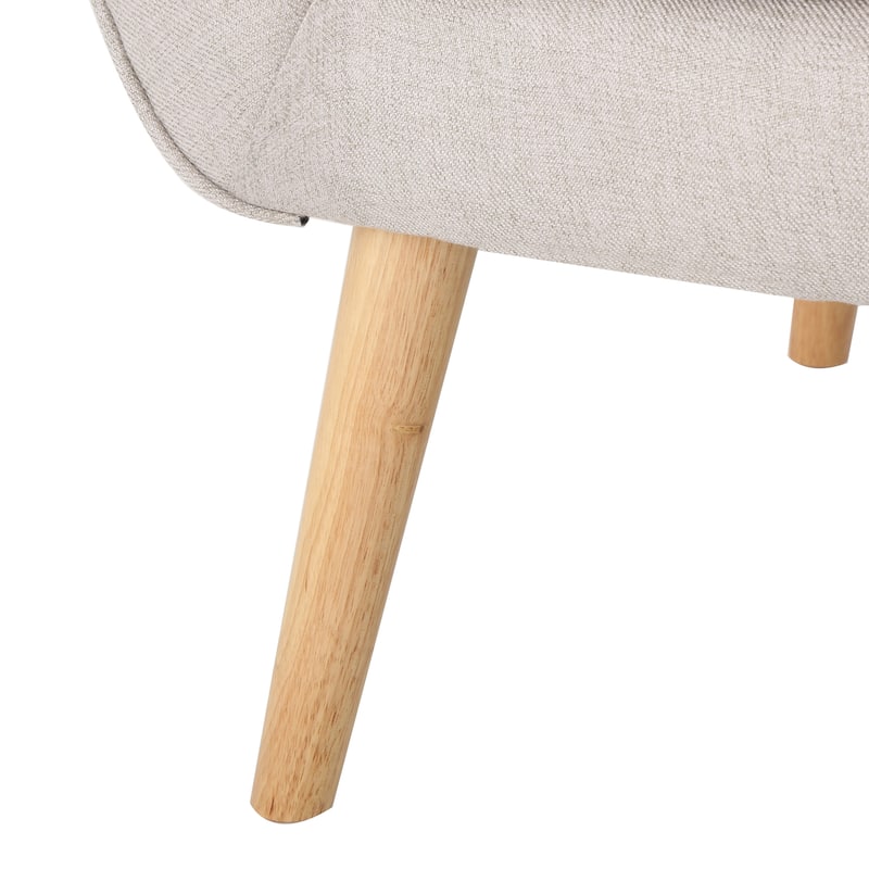 Roomfitters Mid-Century Modern Accent Chair with Tufted Back and Wood Legs, Upholstered Lounge Chair
