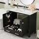 preview thumbnail 10 of 191, GDFStudio - Aurora Wood Bathroom Vanity Set with Ceramic Sink and Divided Drawers