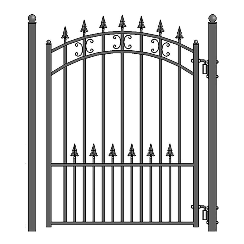 ALEKO Steel St. Louis Style Single 18' Driveway Gate with Pedestrian Gate