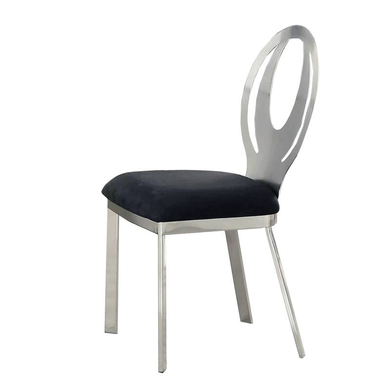 Set of 2 Microfiber and Metal Side Chairs