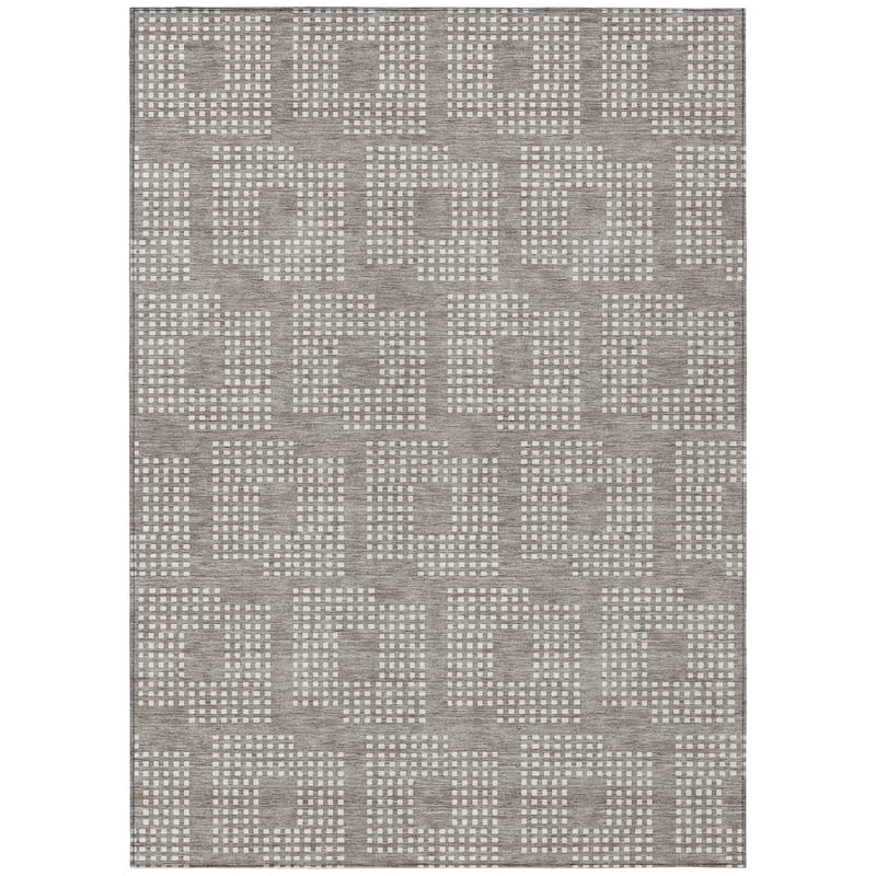 Machine Washable Indoor/ Outdoor Chantille Houndstooth Modern Rug