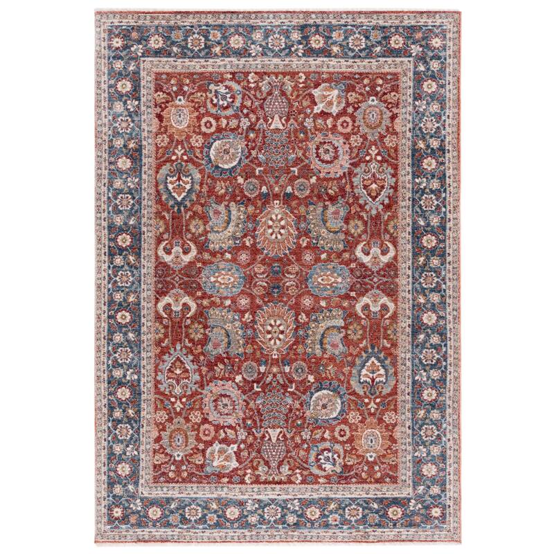 Lauren Ralph Lauren Eriko Traditional Oriental Rug - 5' x 7' - Red/Navy Ivory