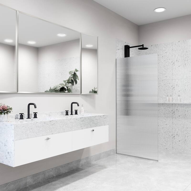 VIGO Zenith 34" W x 74" H Frameless Fixed Shower Screen