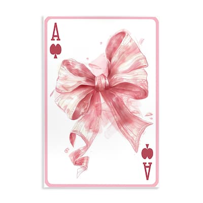 Stupell Pastel Bow Playing Card Wall Plaque Art Design By LSR Design Studio
