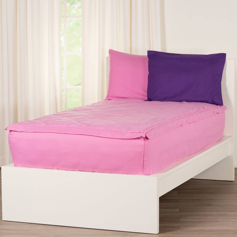 Siscovers Pink Peony Bunkie Deluxe Zipper Bedding Set - Twin