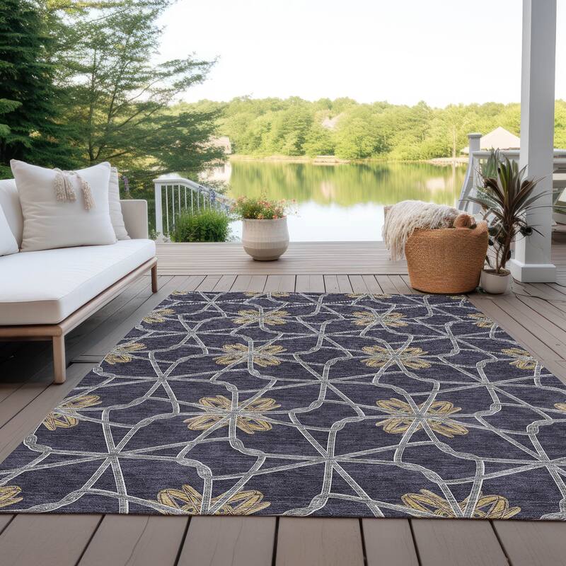 Machine Washable Indoor/ Outdoor Chantille Contempoary Whimsy Rug