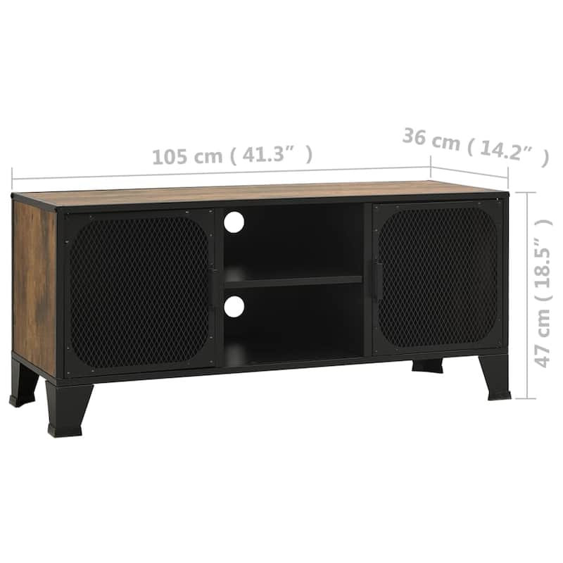 vidaXL TV Stand Media Unit Entertainment Center for Living Room Metal and MDF - 41.3" x 14.2" x 18.5"