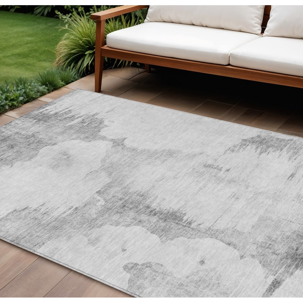 HomeRoots Abstract Transitional Rectangle Outdoor Rug