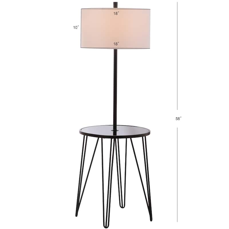 SAFAVIEH Lighting 58-inch Ciro Side Table Floor Lamp - 19" x 19" x 58"