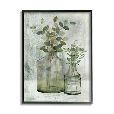 Stupell Plant Botanical Bunches Country Vase Potted Plant Painting Framed Wall Art - Off-White