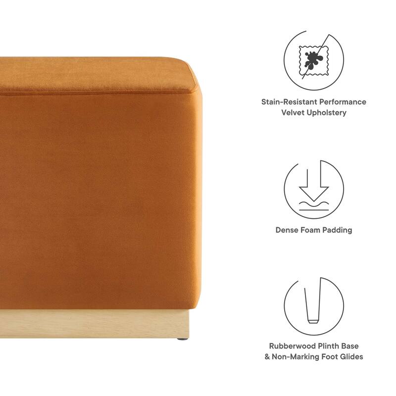 Tilden 17"/28" Square Performance Velvet Upholstered Ottoman