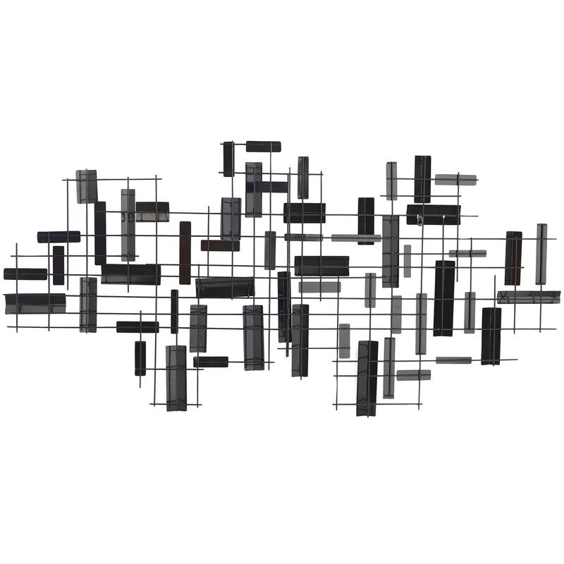 CosmoLiving by Cosmopolitan Metal 3D Stripes Geometric Wall Decor - Gold or Black