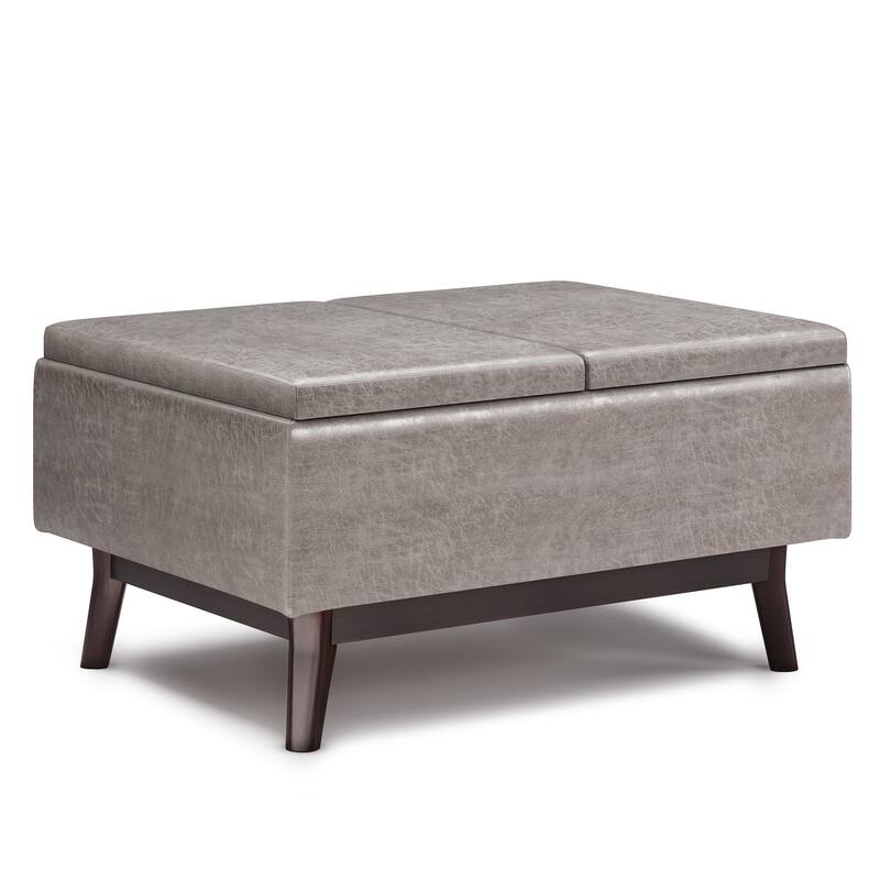 Tray Top Small Coffee Table Storage Ottoman