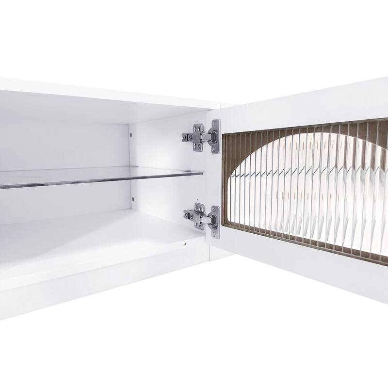 86.6" TV Stand with Glass Doors for 95" TVs