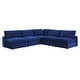 preview thumbnail 48 of 74, Commix Down Filled Overstuffed Velvet 5-Piece Sectional Sofa Navy