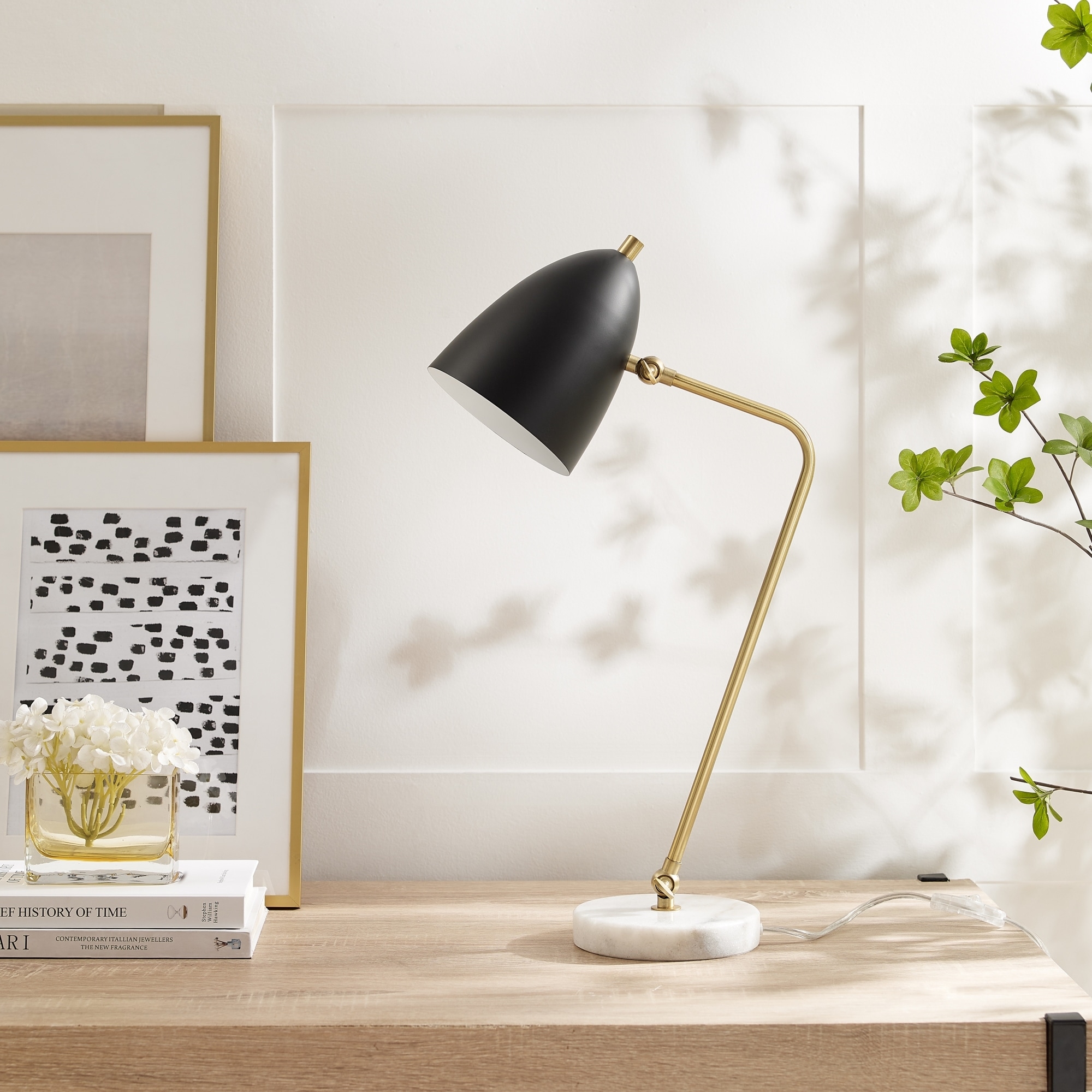 Adaly 5ft Power Cord Marble Stone Base Table Lamp Bed Bath Beyond 36741442