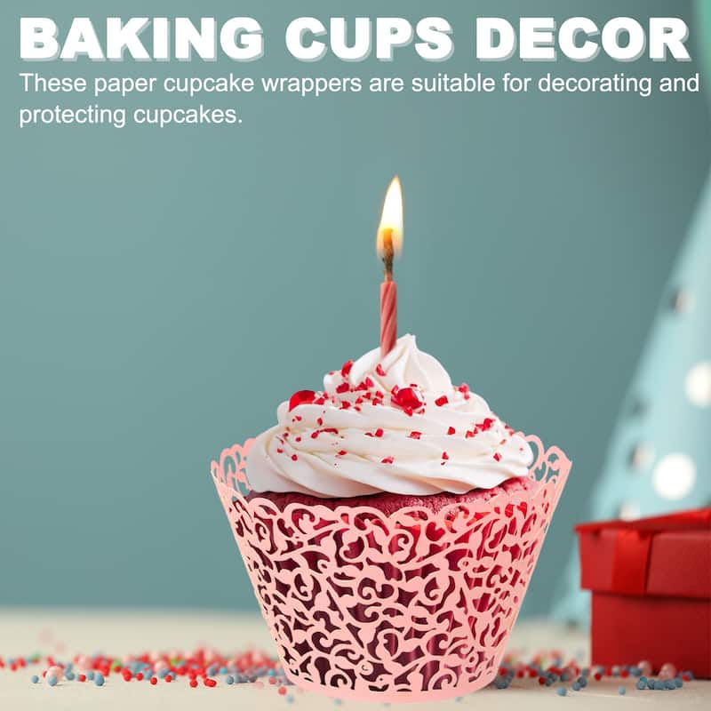 Cupcake Wrappers Paper, 50 Pack Baking Cups Standard Vine Decor
