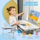 preview thumbnail 13 of 12, Kids Desk and Chair Set with Adjustable Tabletop, LED Light, Cup Holder, Drawer, and Pen Box, Ideal for Homework, Ages 6-12