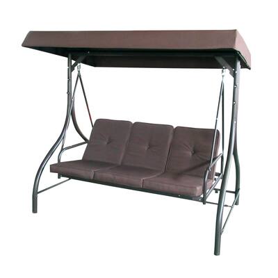 ALEKO Outdoor Garden Porch and Patio Brown Swing Chair