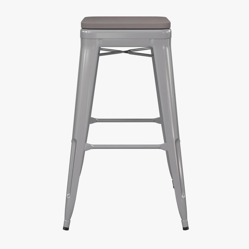 All-Weather Backless Commercial Bar Stool with Poly Resin Seat