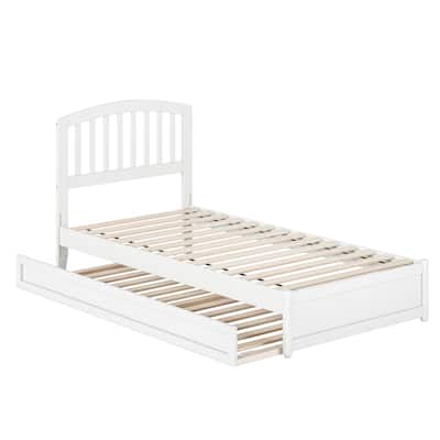 Lucia Platform Bed with Panel Footboard and Twin XL Trundle