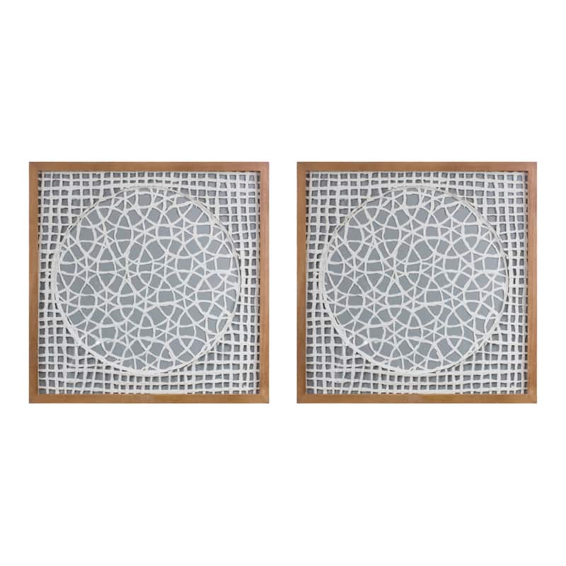 Framed Paper Mache Wall Art 19.5"SQ