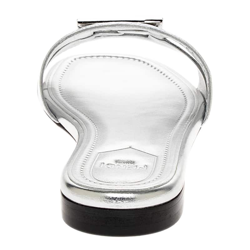 Fendi Ffold Slides - Silver