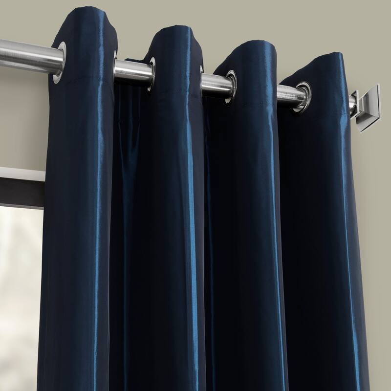 Exclusive Fabrics Blackout Faux Silk Taffeta 120-inch Curtain (1 Panel)