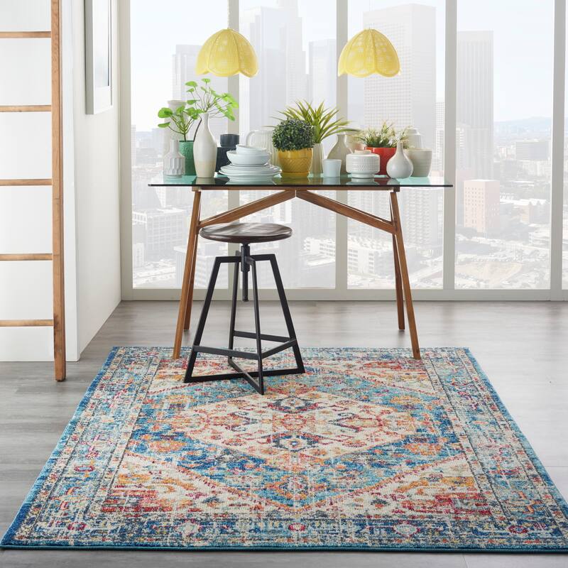 Copper Grove Alsleben Vintage Persian Floral Medallion Area Rug - 3' 9" x 5' 9" - Ivory/Light Blue - Rectangle